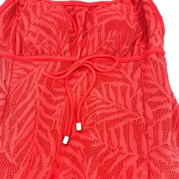 Swim Solutions Coral Pink Women’s Tummy Control Swim Dress Swimsuit 8 NWT - Picture 3 of 4